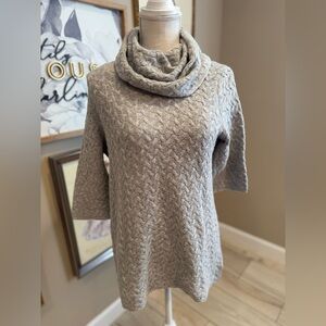 FENN WRIGHT MANSON Gray Cowl Neck Textured Sweater